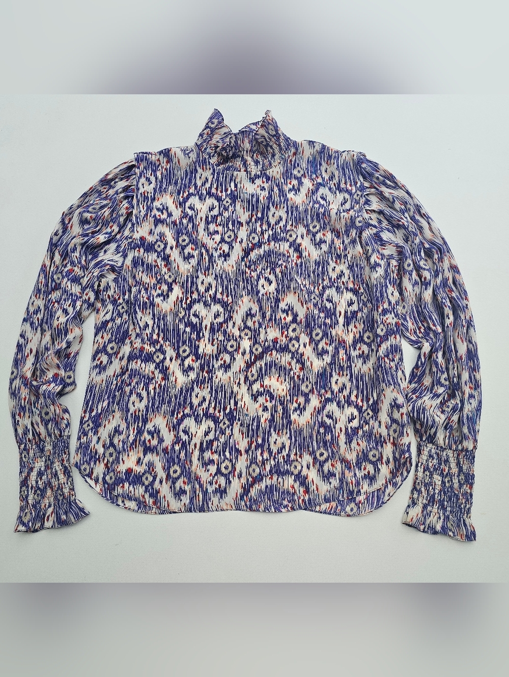 Isabel Marant Etoile Silk Printed Mock Neck Blouse